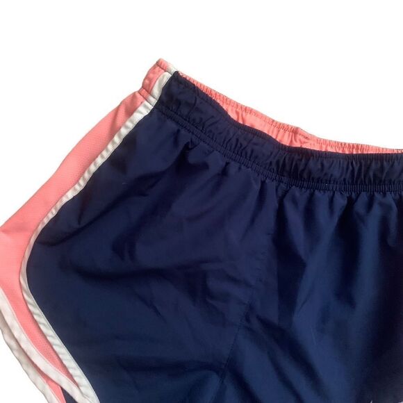 Nike Dri-Fit Navy Blue & Pink Mesh Lined Tempo Running Shorts Size Small - Picture 3 of 12